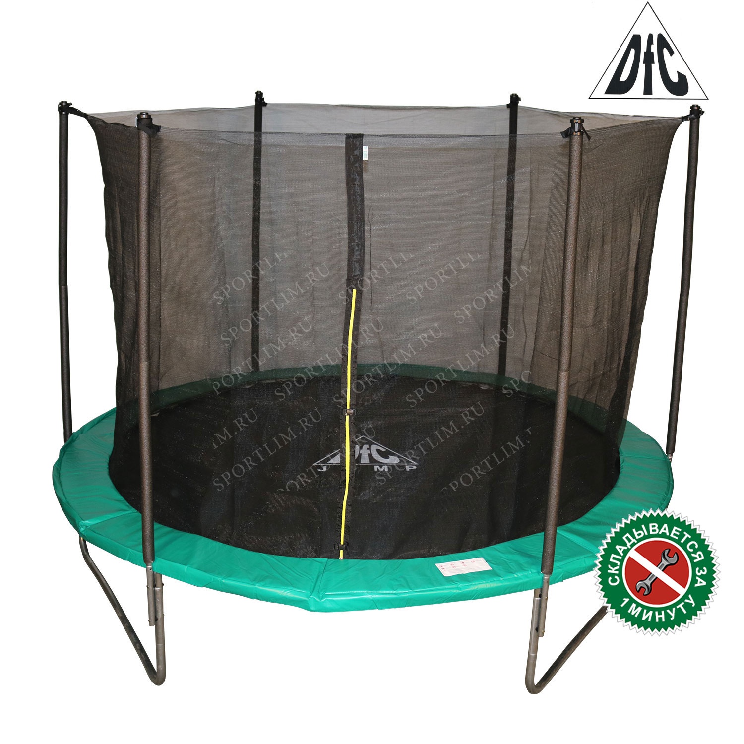 Батут DFC JUMP 8ft складной, сетка, чехол, green (244см) купить в  Калининграде по доступной цене